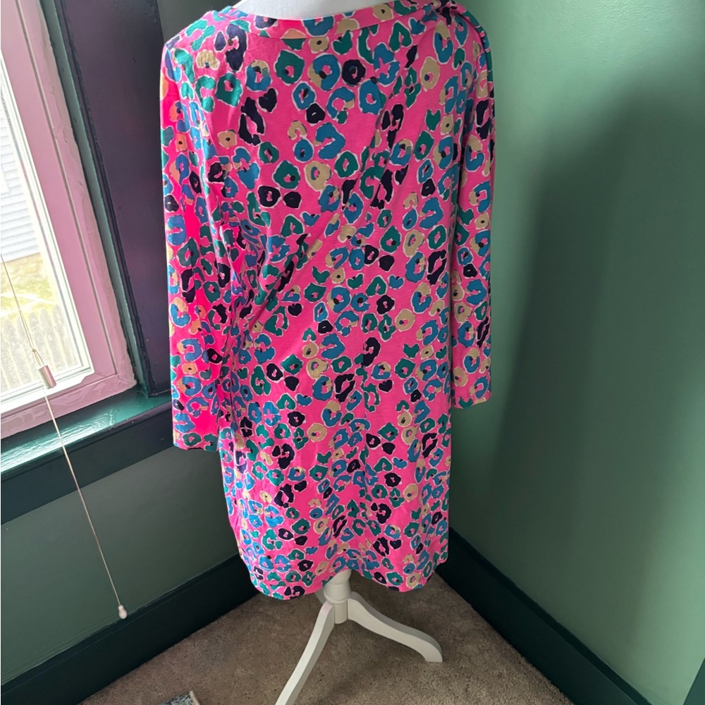 Lilly Pulitzer Pink and Blue Leopard Print Mini Dress - Picture 5 of 5